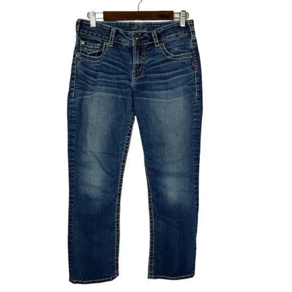 Silver Jeans Suki Capri Dark Wash Denim 29 - Picture 1 of 4